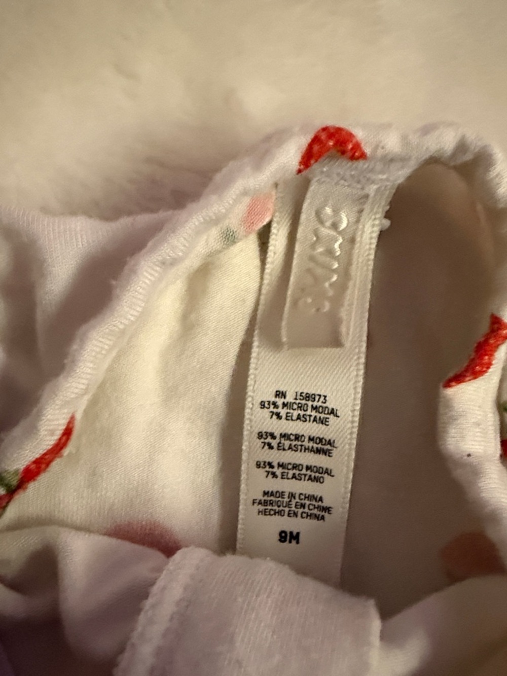 SKIMS Cream Footed One-Piece with Red Mushroom Print - Picture 2 of 4